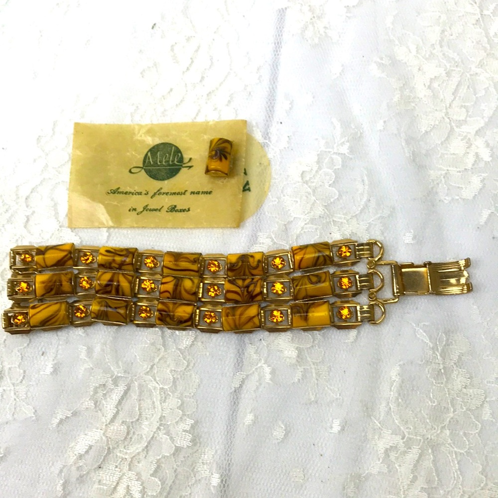 Vintage Mele Triple Strand Bracelet w/extra Bead
